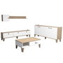 Hanah Home Sumer 3 Conjunto de Muebles de Salón Roble y Blanco